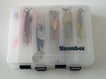Snowbee Double sided lure box with 18 Flying C's Snowbee Double sided lure box with 18 Flying C's