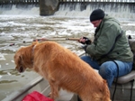 Fishing the Red River, Lockport, Manitoba, Canada