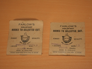 Vintage Farlow Size 13 Hooks to Nylon in Original Packets