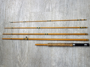 Five piece 9' fibreglass travel fly rod